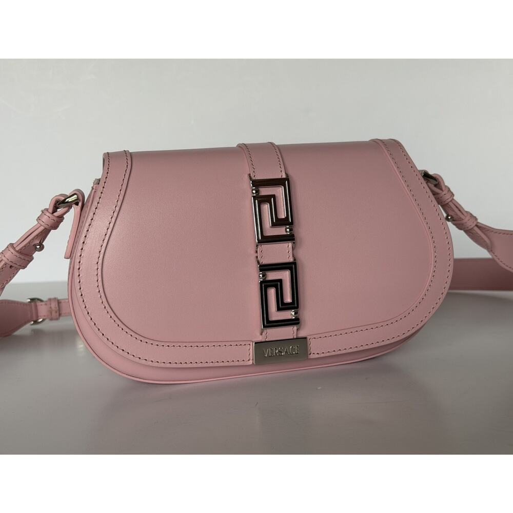 Versace La Greca Leather Light Pink Medium Shoulder Bag 1023417 Italy NWT $2775